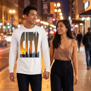 Bella + Canvas 3501 Unisex Long Sleeve Shirt, with City idea