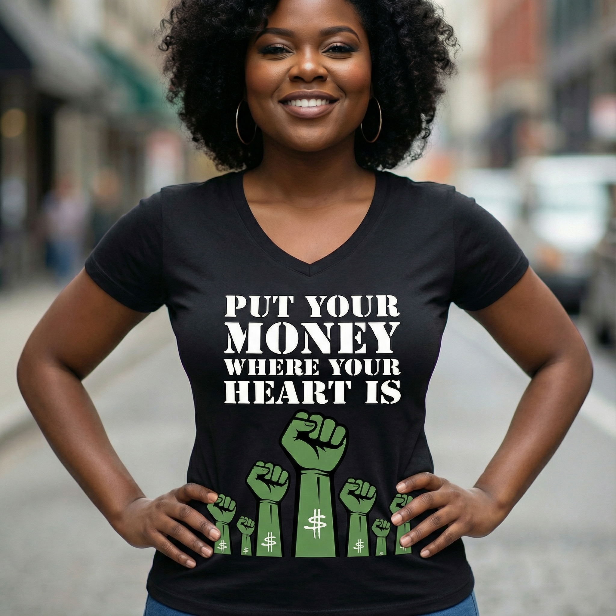 Women's Relaxed V-Neck T-Shirt | Bella Canvas 6405CVC, with The Peoples Money idea